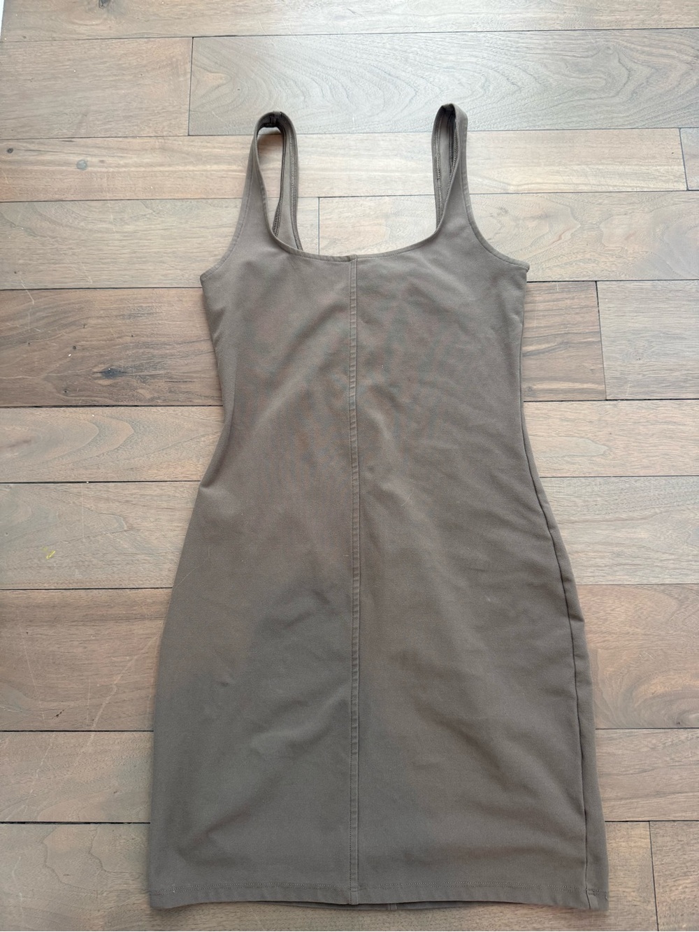 ALO Yoga Brown Square-Neck Mini Dress